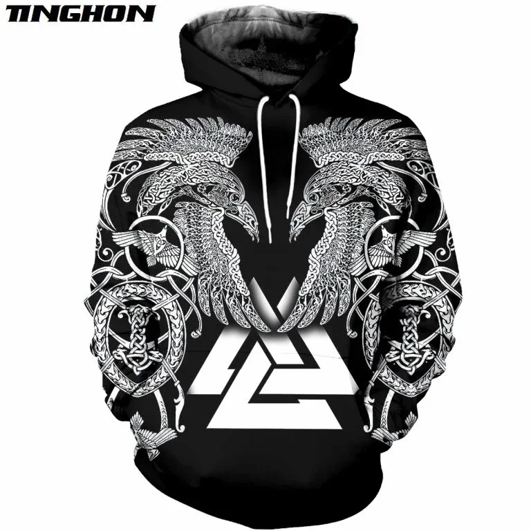 

XS-7XL Viking Tattoo 3D All Over Printed Shirts Tees 3D Print Hoodie/Sweatshirt/Zipper Man Women eagle cross Tattoo-30