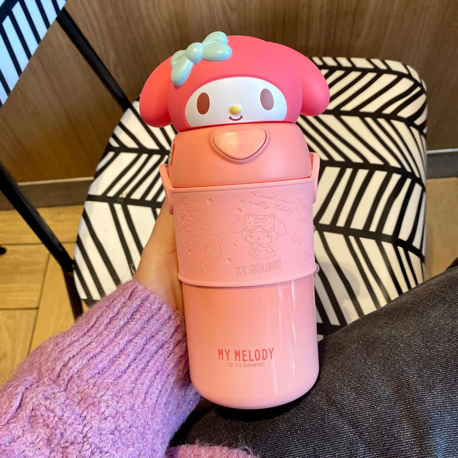 Sanrio Kuromi Water Cup 560Ml Kawaii My Melody Thermos Cups
