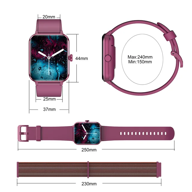 IOWODO 1.85” Full Touch HD Smartwatch Smart Watch Bluetooth Calling 100+ Sport Fitness Tracking Watch with Voice Assistant 6