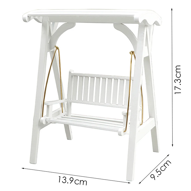 Wooden Garden Swing Chair 1/12 Dollhouse 6