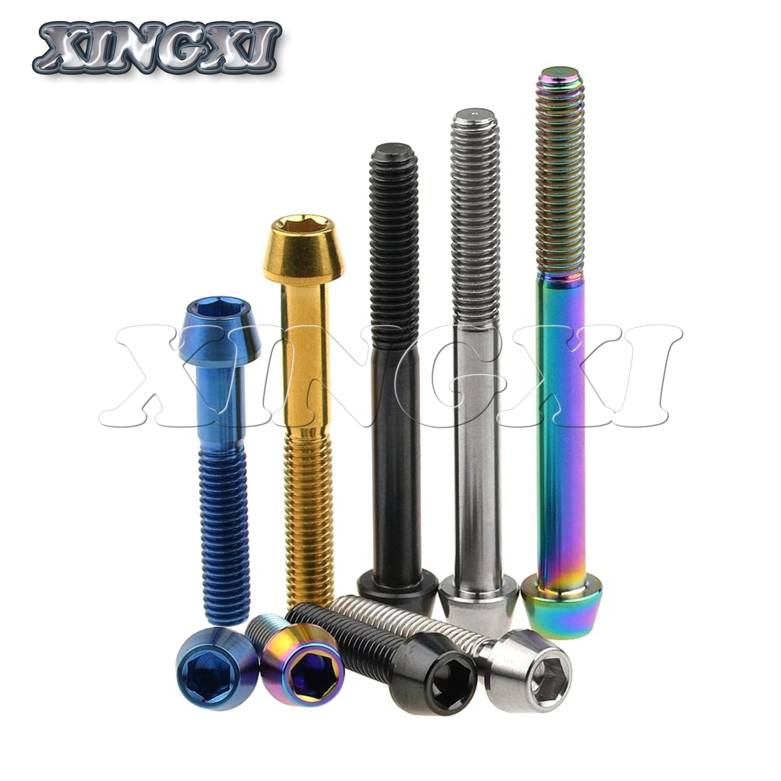 Titanium Bolts Xingxi M6x10-65mm Allen Key Taper Head For Bicycle Headset Brake