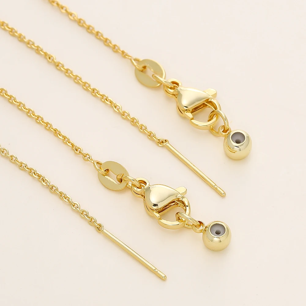 Gold-Plated Adjustable Flat Chains with Lobster Clasp