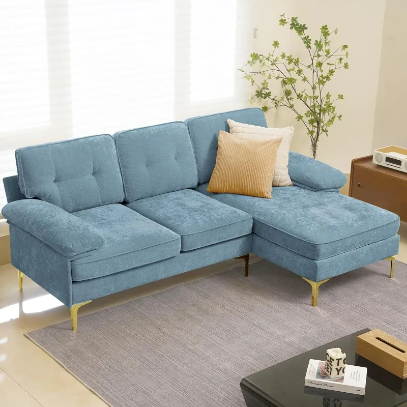 

Convertible Sectional Sofa Modern L-Shaped Couch With Reversible Chaise Lounge Apartment For Living Room With Washable Cover
