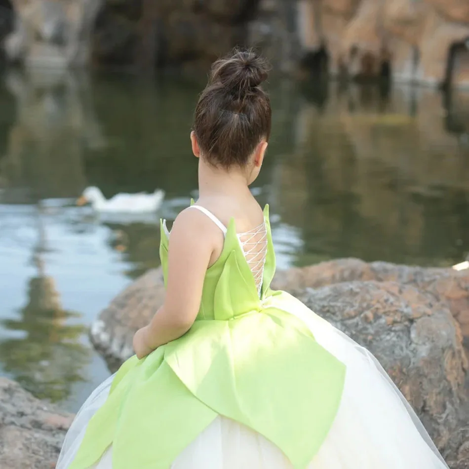 Costume de princesse Tiana pour filles, robe tutu Tiana pour enfant