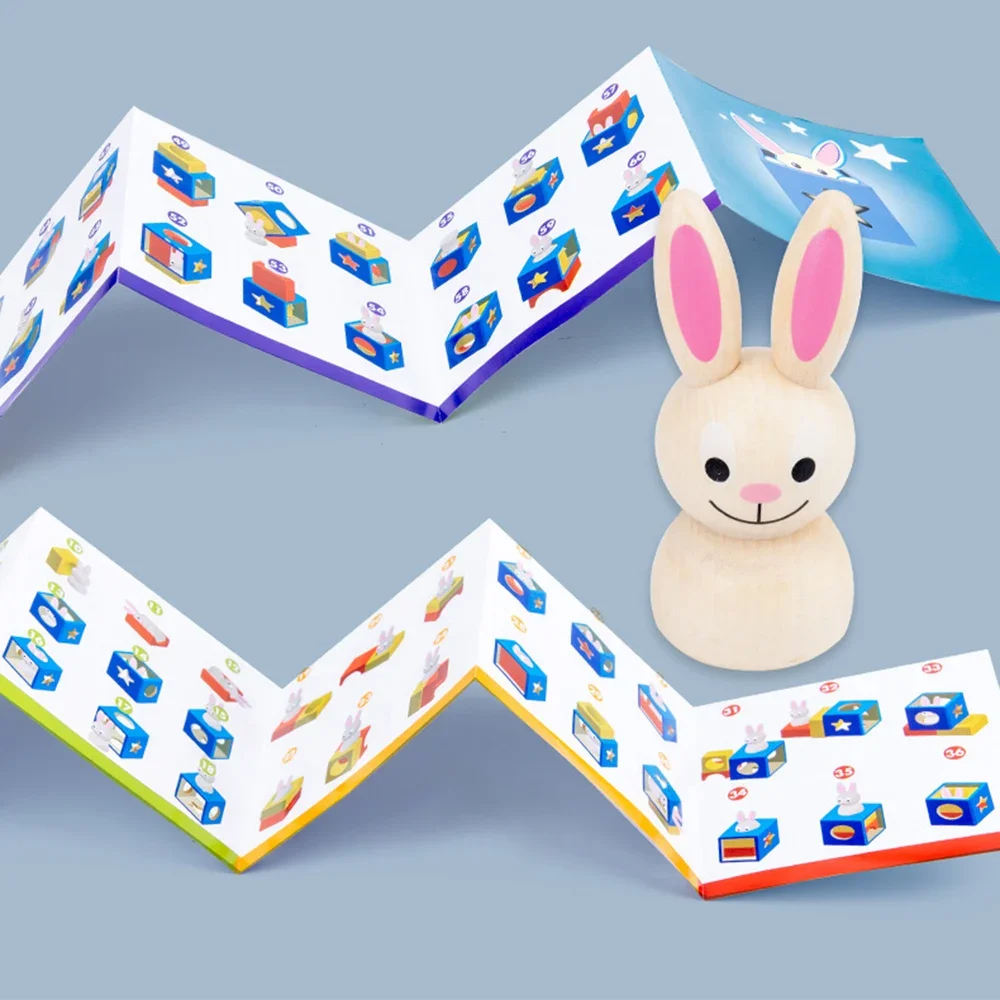 Wooden Magic Box Rabbit Animal Geometric Building Blocks Educational Desktop Game Toy for Kids Ideal Birthday Gift 3