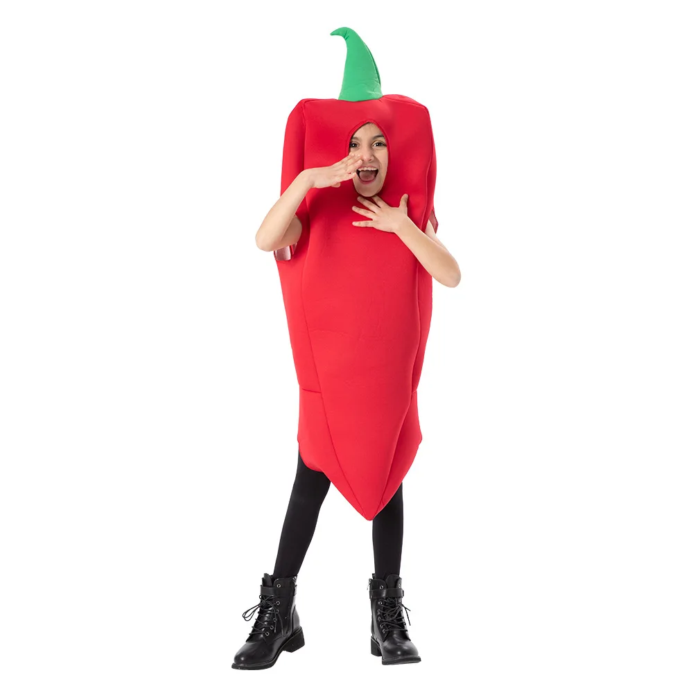 Halloween Food Role Play Pepper Cosplay Red Tuta Costume Outfit Funny Kid Outfit Hot Chili Peppers