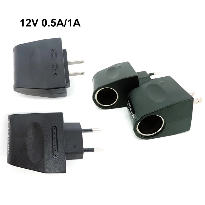 

AC 110V 220V to 12V DC Car Charger Adapter Cigarette Lighter power supply Socket 500ma 1A wall charger Converter Automobile t