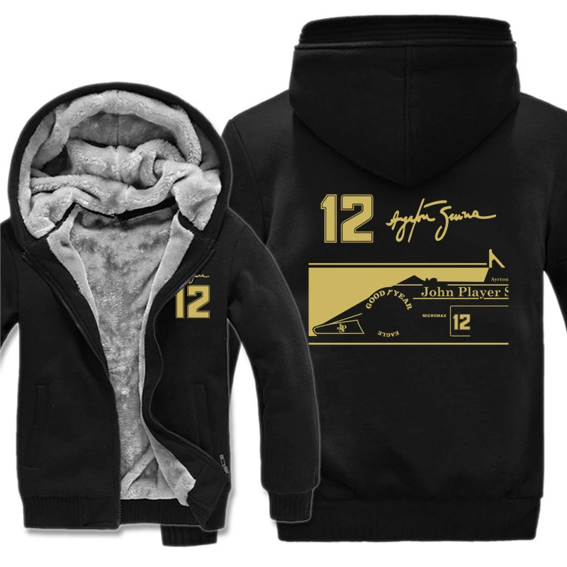 Ayrton Senna Felpe Con Cappuccio Da Uomo Cool Addensare Winter New Senna Felpa Pullover Mans Streetwear Coat