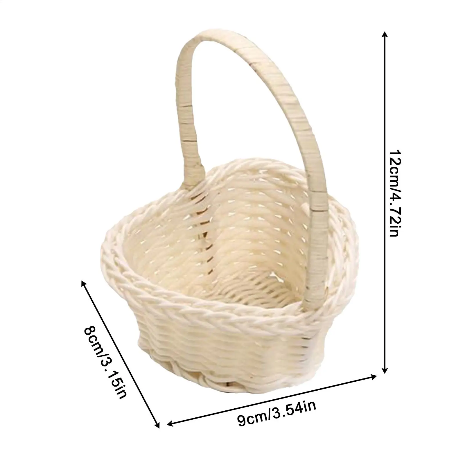 Imitation Rattan Woven Basket Mini Flower Basket Flower Girls Baskets Home Picnic Sundry Container Aesthetic Photography Props