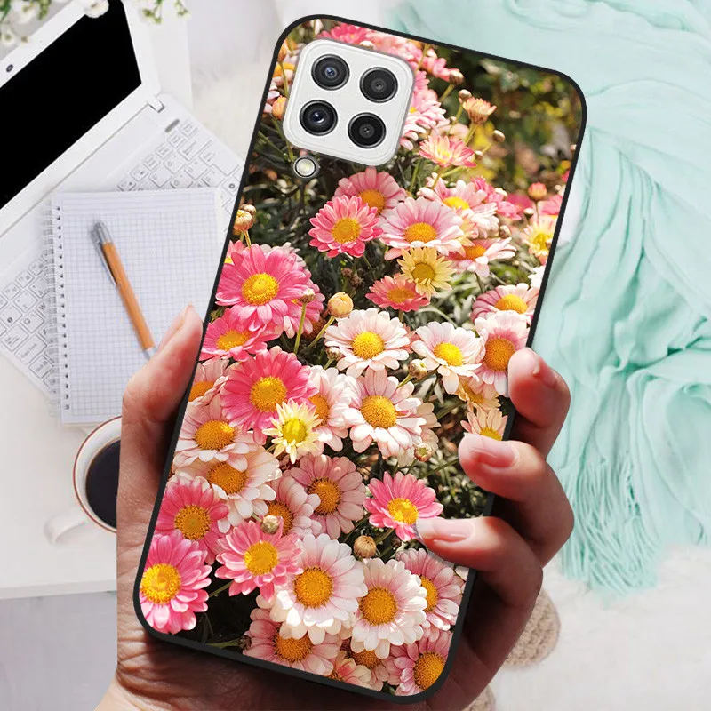 Black Silicone Soft Case with Lion and Wolf Design - Protective Shell for Samsung Galaxy A22/A22s 5G