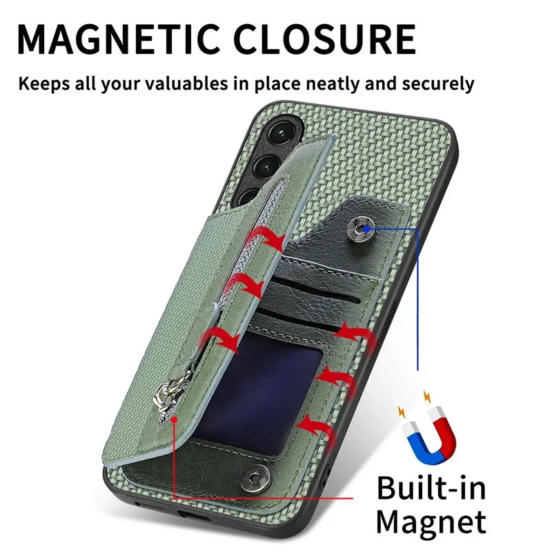 Luxury Leather Zipper Wallet Phone Case
