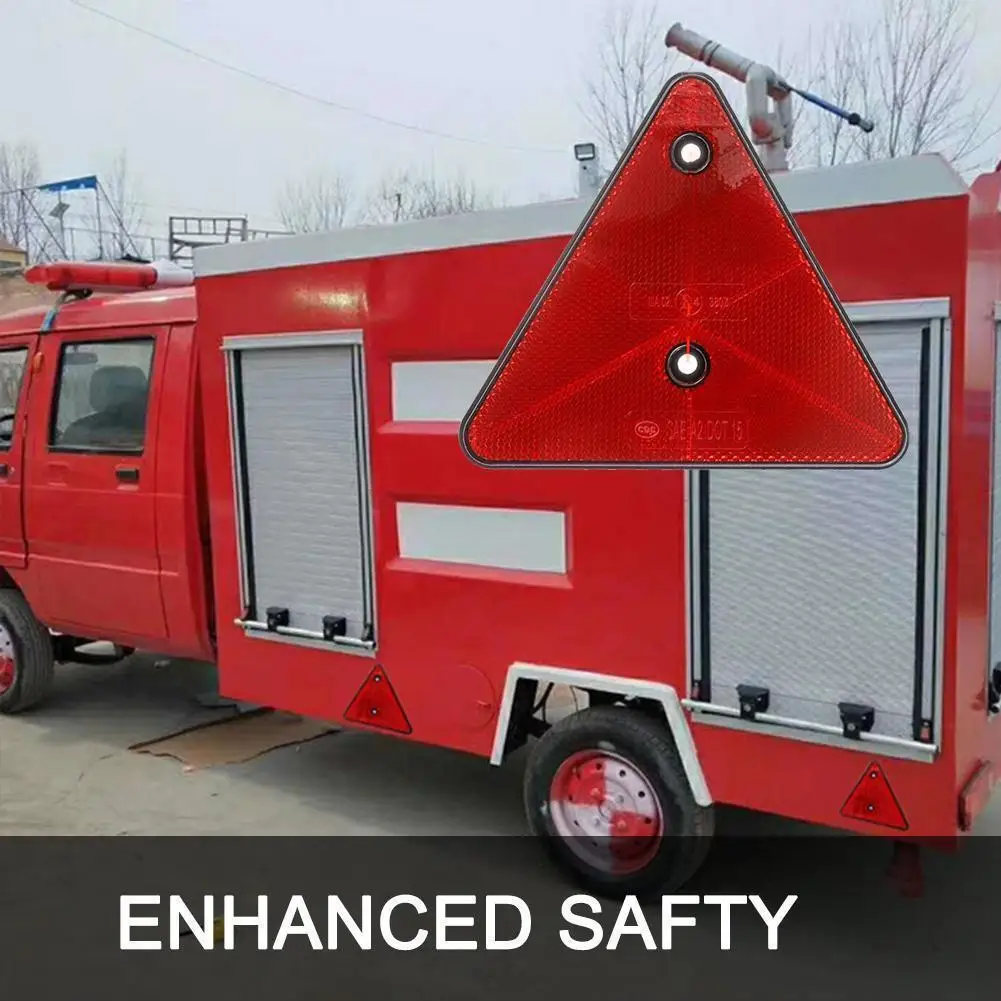 

1pcs Safety Red Rear Reflectors Triangle Reflective For Gate Posts Reflectors Screw Fit For Trailer Motorcycle Truck