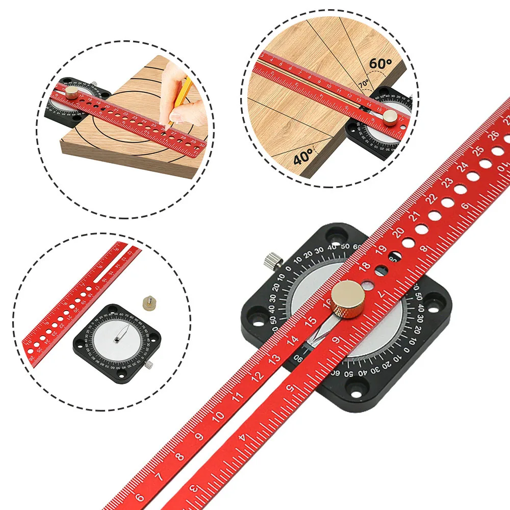 

12 inch 30cm Carpentry Line Ruler Precision Weight Ruler Woodworking Scribing Mark line Gauge Carpenter Measuring Tool