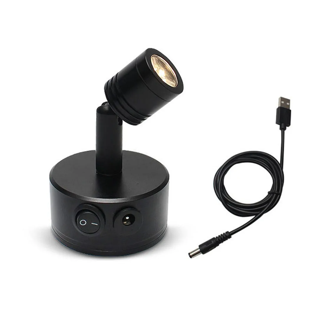 3W USB Chargeable LED Charging lamp with Suction Cup 4000K LED Accent Light Focus Light for Display Painting Picture Closet