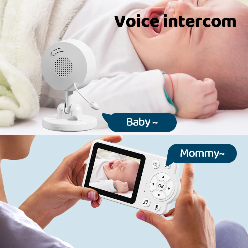Moniteur intelligent pour bébé, 2.4G, avec détection sonore, moniteur d'interaction vocale et vidéo – Image 5