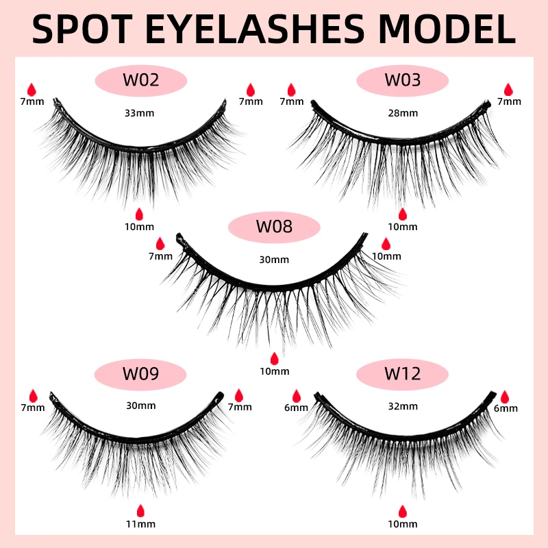 Lash Sizes and Chart For Extensions and Strip Eyelashes