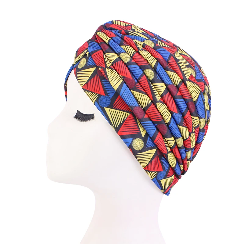 Neue Frauen Gedruckt knoten turban Indische Muslimischen Headwraps Chemo Kappe Hijab Beanie Motorhaube Kopf Wrap Bandanas Haarausfall Kopftuch – Detail 10
