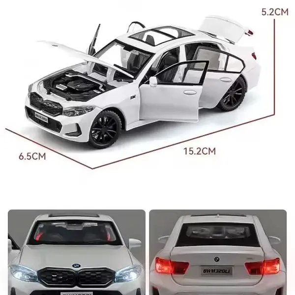 1:32 BMW 320i THE 3 2023 Alloy Diecasts & Toy Vehicles Metal Toy Car Model Sound and light Collection Kids Toy 6