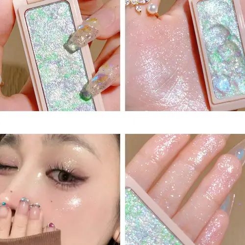 새로운 으광 감자 텍스처 반짝이 아이섀도 진주 광택 다이아몬드 오래 지속되는 바디 하이라이터 메이크업 팔레트, 여성 미용 도구 2