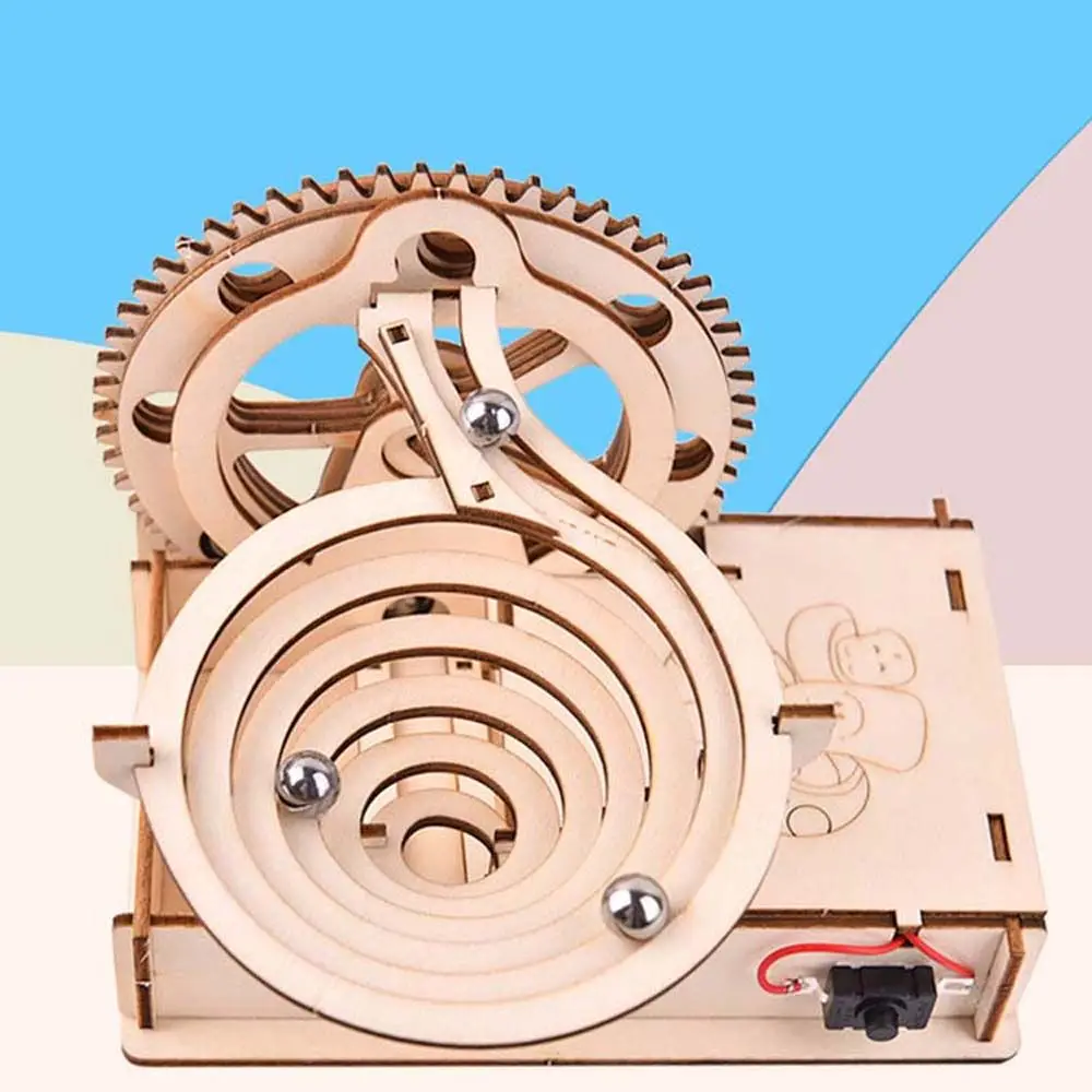 

Механический набор-лабиринт с шариками, Циркулирующая горка, стальной шарик, горка, модель деревянной игрушки в сборе, деревянный пазл, 3D головоломки