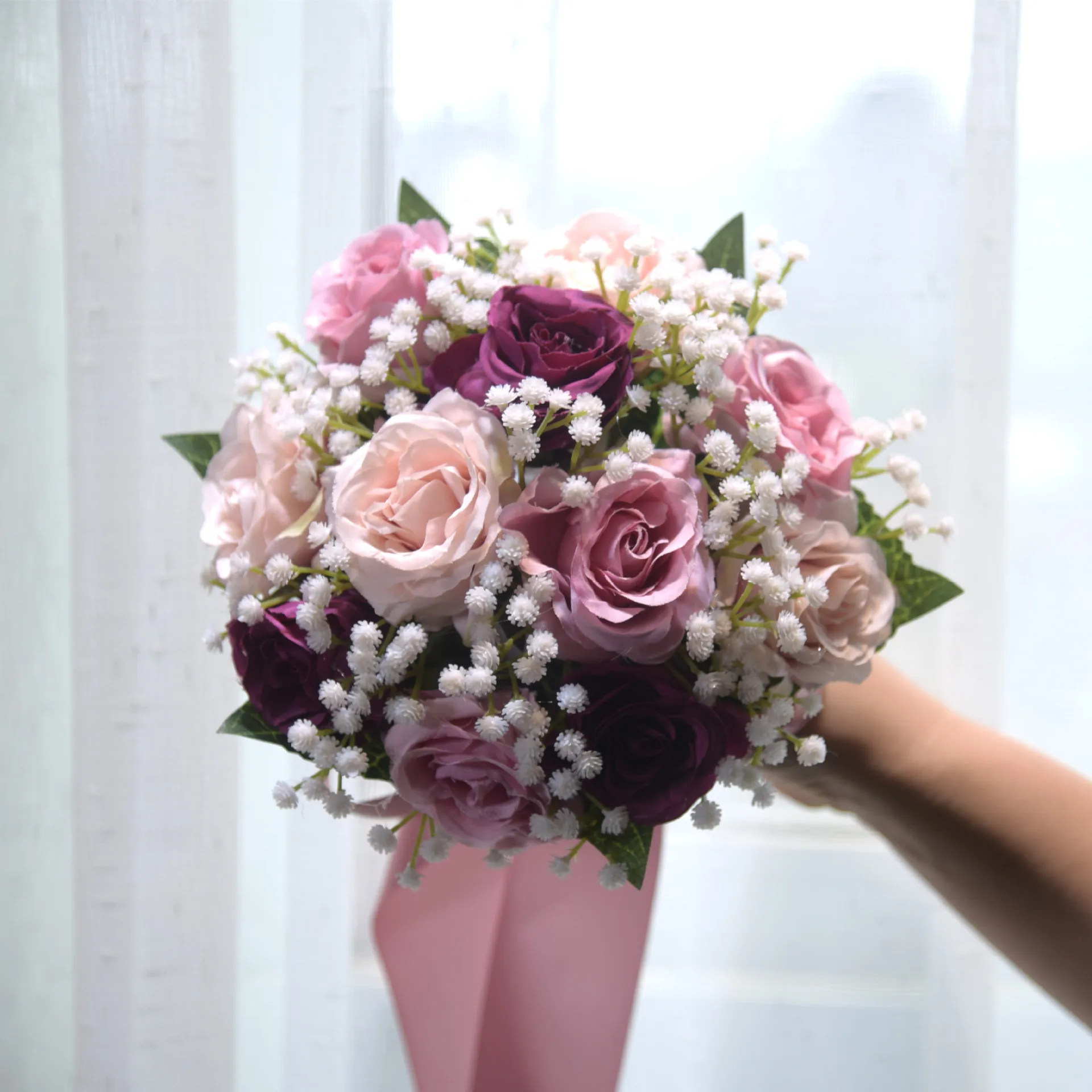 Romantic Bouquet Bride Bridal Bouquets Bridesmaid Bouquet Artificial Flowers Outdoor Weddings & Indoor/Outdoor Photo Shoots