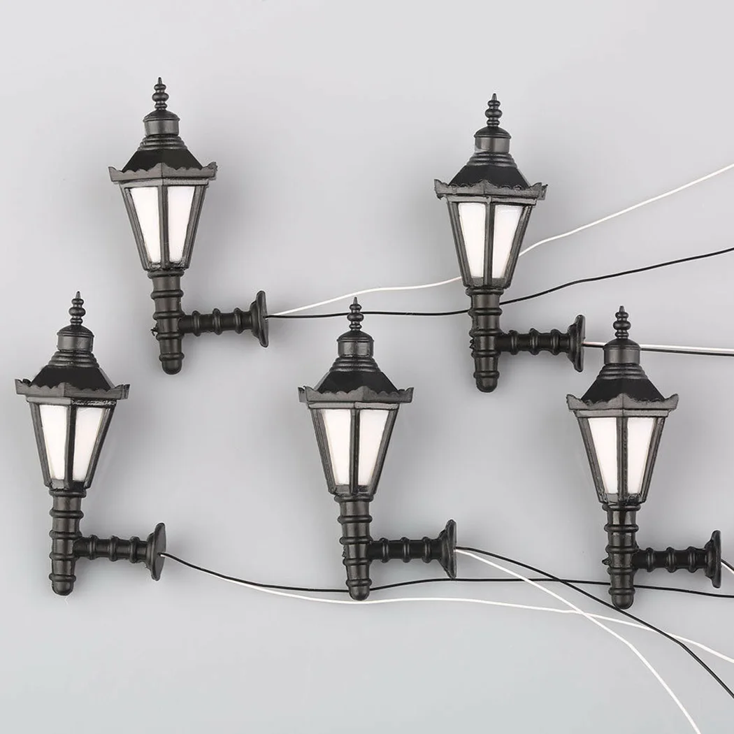 

10Pcs Train Railway Park Led Lamppost Lamps Wall Lights Model Scale 3V Model Garden Lamps Miniature Lanscape Model Building