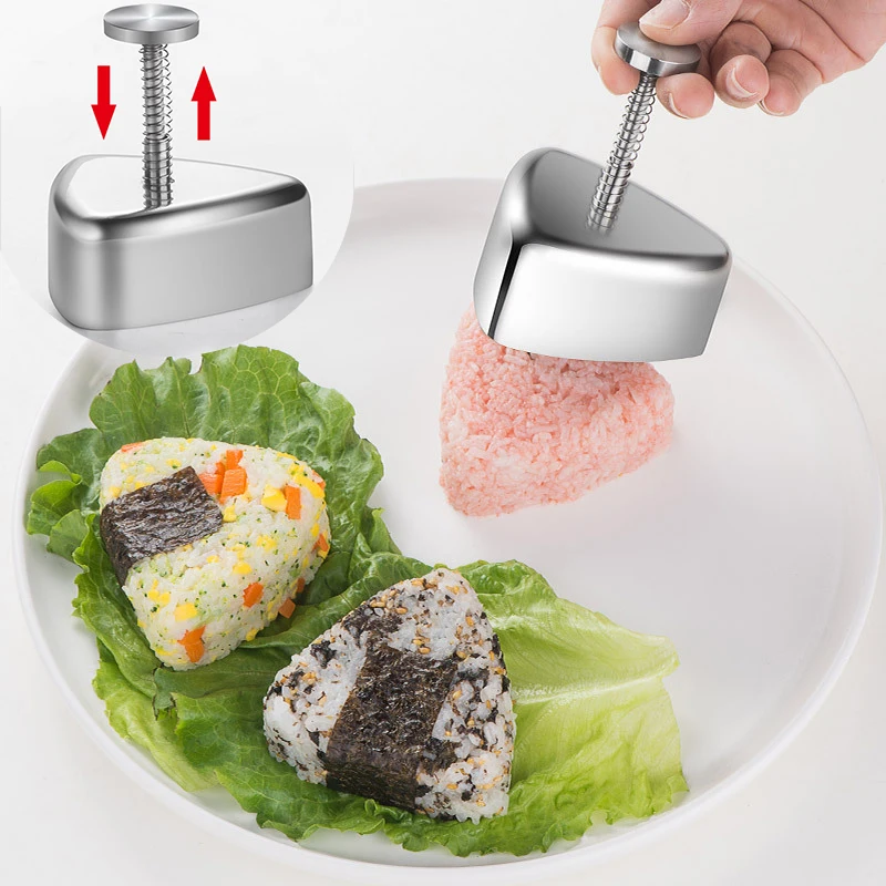 Trilater Form for Onigiri Rice Ball Sushi Maker Non-Stick Kitchen Sushi  Making Kit Seaweed Press Device Mold For Kids Beginner