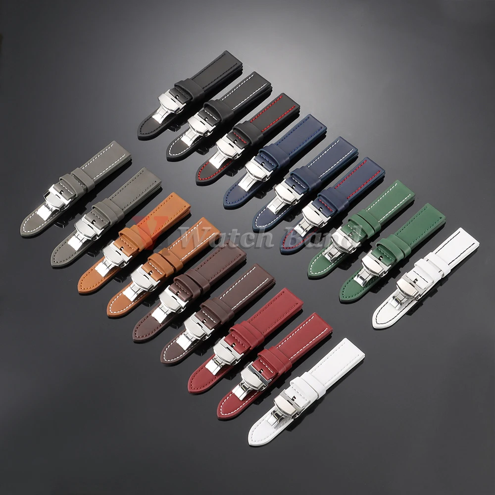Vintage Black Brown Genuine Leather Watch Band Strap - Classic Wristbelt