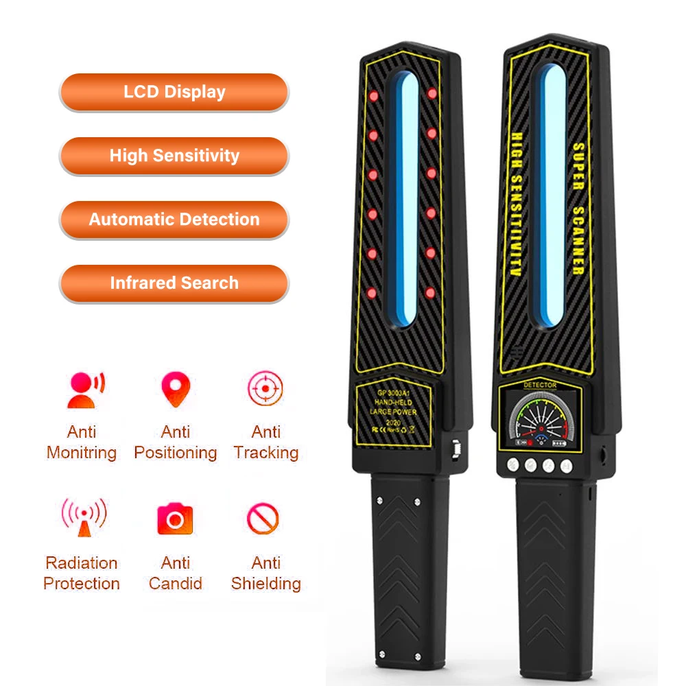 Anti candid mini bug camera handheld GPS One key smart detector 3D AI detection smart detection interference signal instrument hidden camera detector infrared camera detector camera detector signal detector