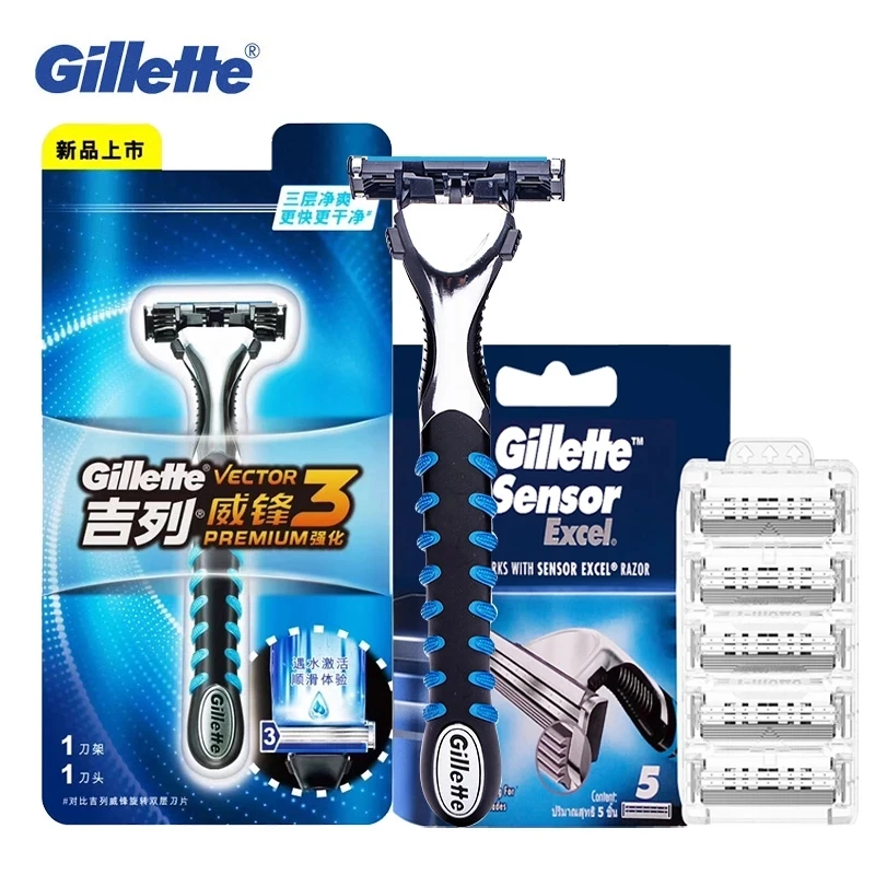 Gillette Sensor Excel Shaving Razor Blades Refills,For Men