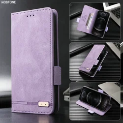 Luxury Leather Flip Wallet Case with Skin Texture - Full Cover Phone Holder - Xiaomi POCO X7 PRO (PURPLE)