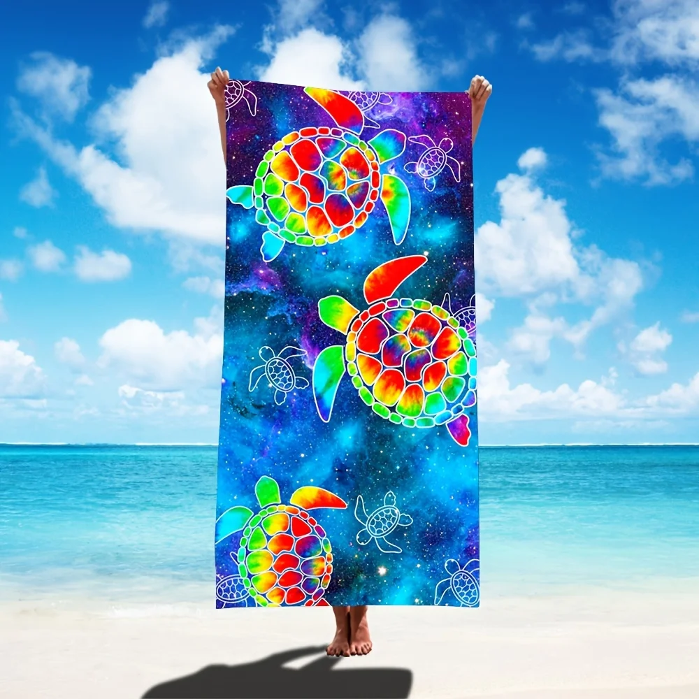 

1pc Sea Turtle Beach Towel Soft Quick-drying Sand Proof Travel Blanket Strong Absorbent For Bathroo Vacation Accessories