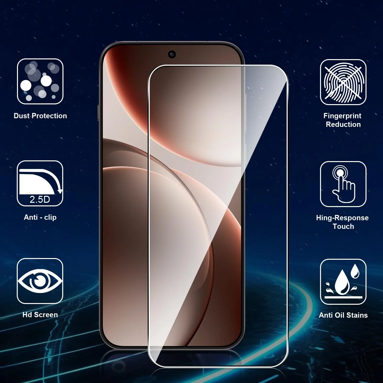 Premium Tempered Glass Screen Protector - 6.78 HD Transparent Clear Anti-Scratch, Case Friendly