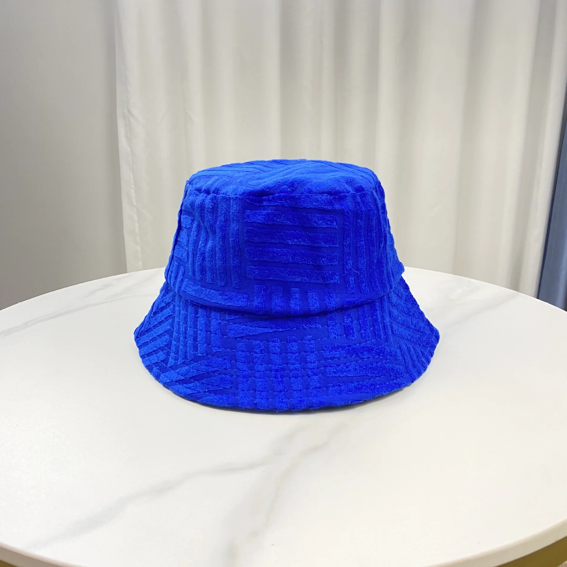 2025 New Women Men Towel Bucket Hat Casual Stripe Monochrome Sunscreen Hat Panama Cap