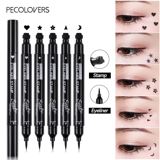 2 In1 Winged Stamp Liquid Eyeliner Pencil Eyes Makeup Waterproof Fast Dry  Lasting Cosmetics Black Stamps Seal Eyeliner Pen - Eyeliner - AliExpress