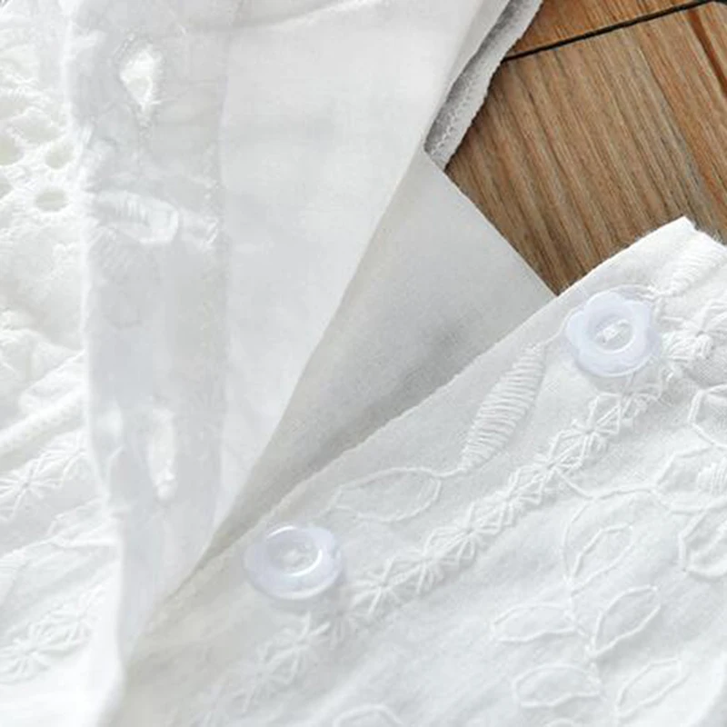 Girls Dress Princess Costume Kids Clothes Casual Fashion Clothes Summer Baby Girls Dress Short Sleeve Hollowed Out Cotton White Princess Dress Kids Party Dresses