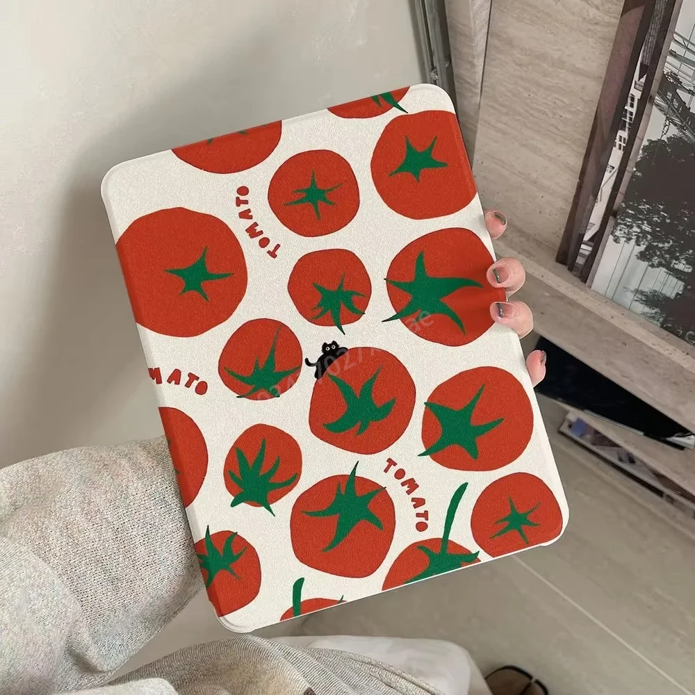 Adorable Tomato Kawaii 360° Rotating Smart Cover with Pen Holder