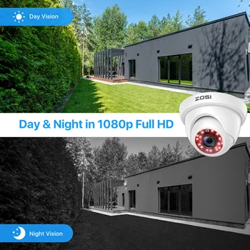Zosi 1080p H 265 Security Camera System 8ch 5mp Dvr Kit Ir Night Vision Motion Detection