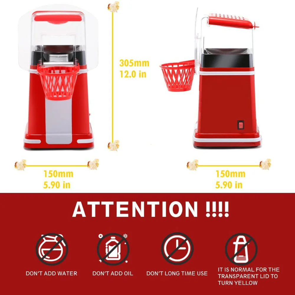 Popcorn Maker 1P Automatic Mini Small Electric Heating Home Healthy Oil-free Children Homemade Snacks Corn Machine 3