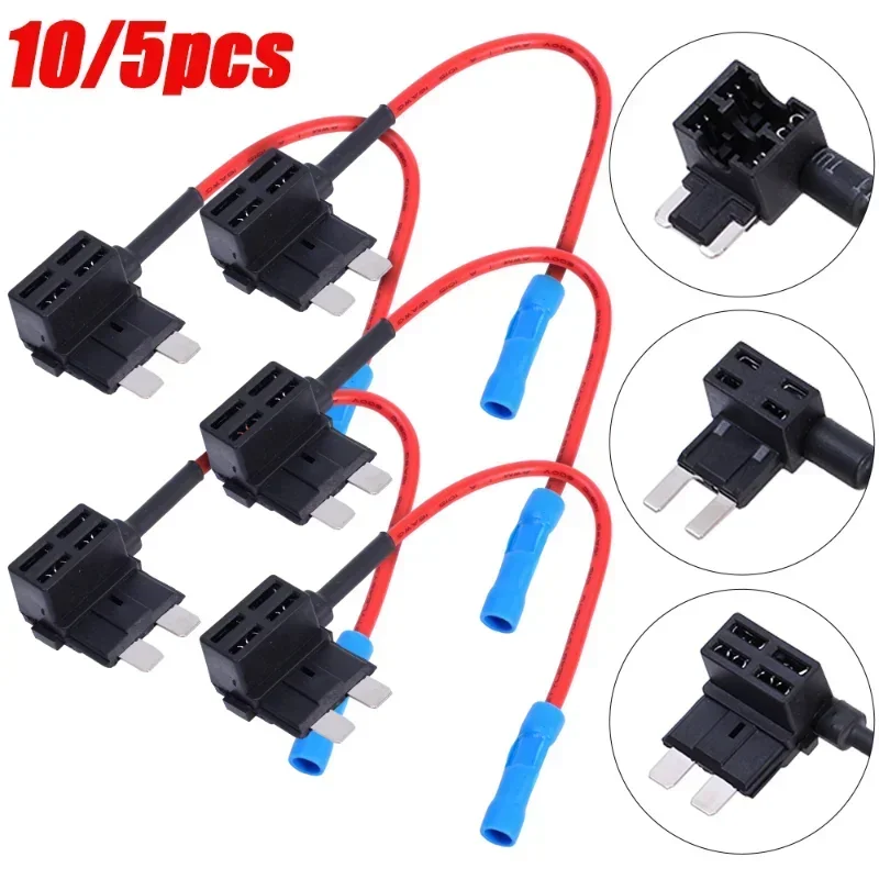 Fuse Box Holder Fuse Holder 10/5pcs Car Fuse Holder Medium Small Mini Size Add-a-circuit TAP Adapter Micro Standard ATM Blade Fuses For Car Motorcycle Vans