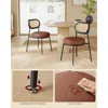Dining Chairs, Set of 2 Dining Room Chair with Boho PE Rattan Back, Synthetic Leather Upholstered Accent Chairs 6
