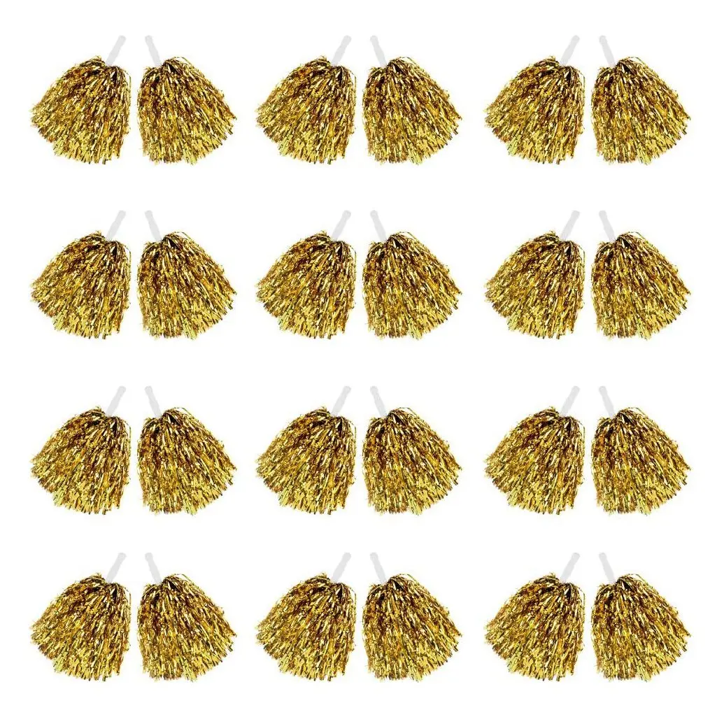 

24 шт., металлические помпоны из фольги с пластиковой ручкой для взрослых и детей