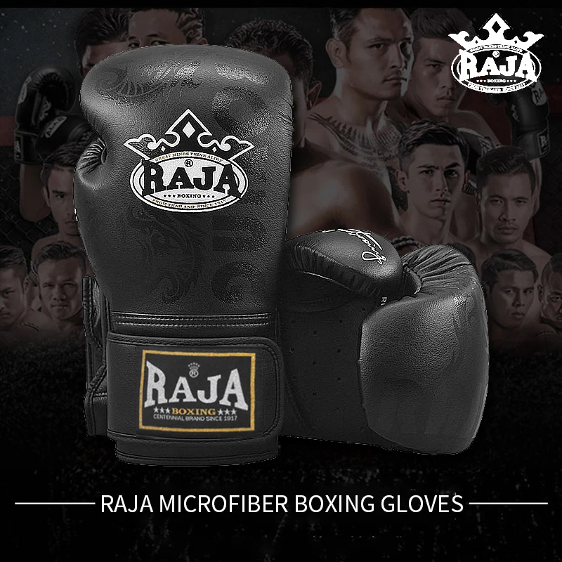 RAJA ADULT MEN/WOMEN MICROFIBER LEATHER BOXING GLOVES BJJ MUAYTHAI JUDO THICKENED PROTECTIVE FOR COMBAT TRAINING MATCH