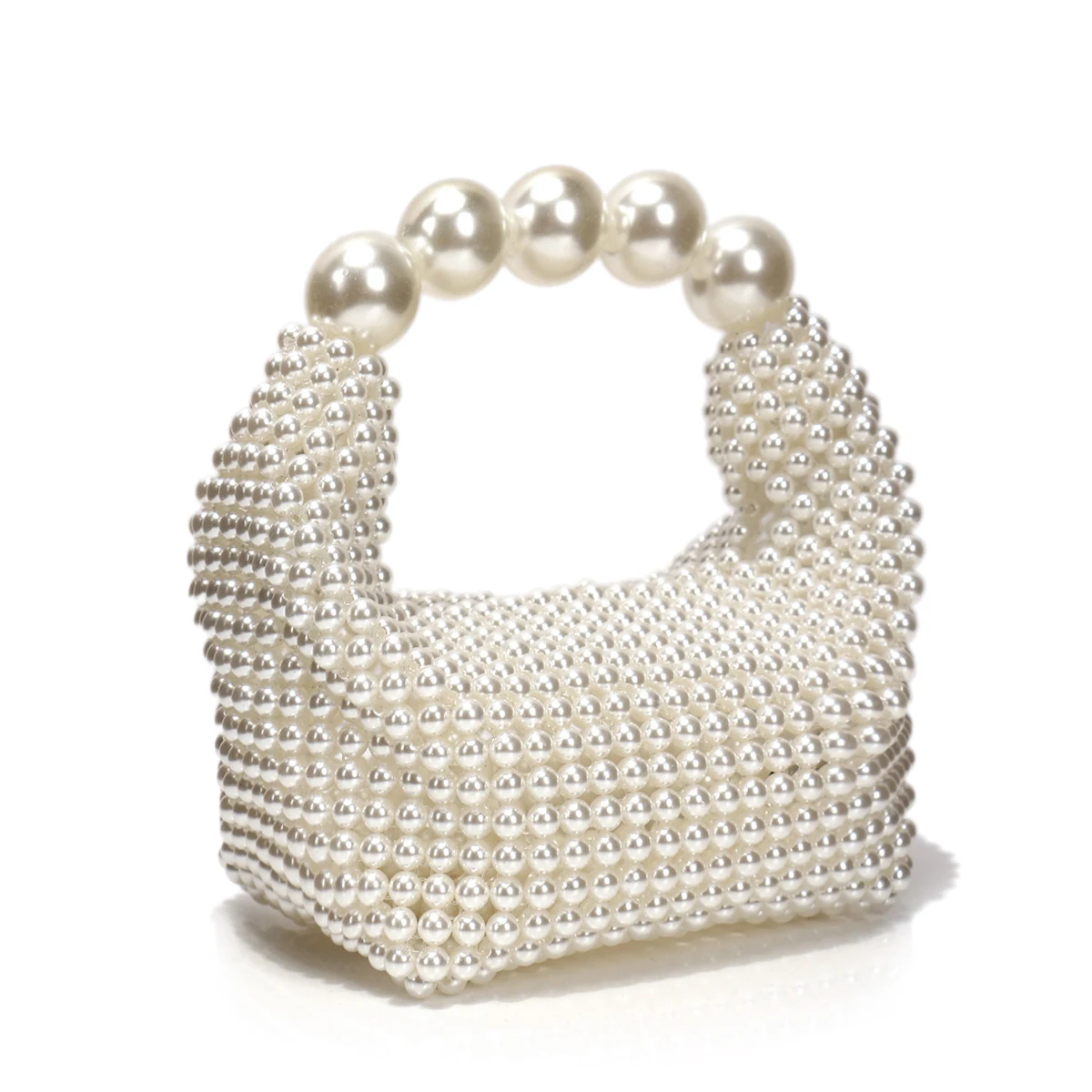 Luxury Beading Evening Bags with Pearl Handle for Women