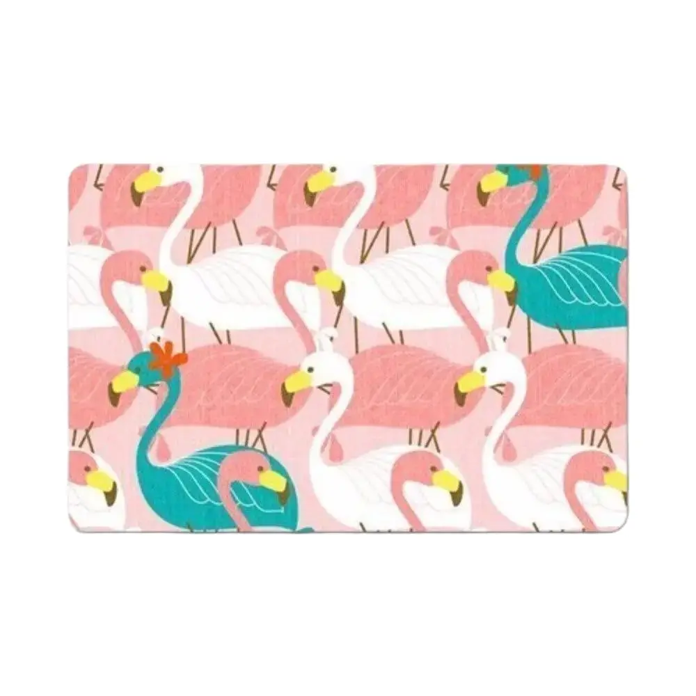 

Novelty Flamingo Doormat Outdoor Porch Patio Front Floor Christmas Halloween Holiday Rug Decor Home Door Mat