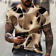 

Hot Men's Summer Short Sleeve Three-dimensional Pattern 3d Printing Men's T-shirt fashion round neck Streetwear Size 5XL