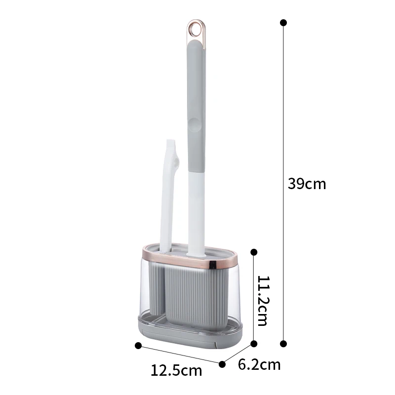 Scopino per WC da golf durevole creativo Scopino per WC a parete non morto per pulizia degli angoli Scopino in silicone con manico lungo Strumenti per la pulizia del bagno domestico