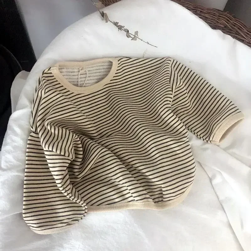 T Shirt 1-8T Cotton Children's Long Sleeve Striped Baby Boy Girl Tops Casual Kids T-shirt Autumn Spring tee kids t shirt