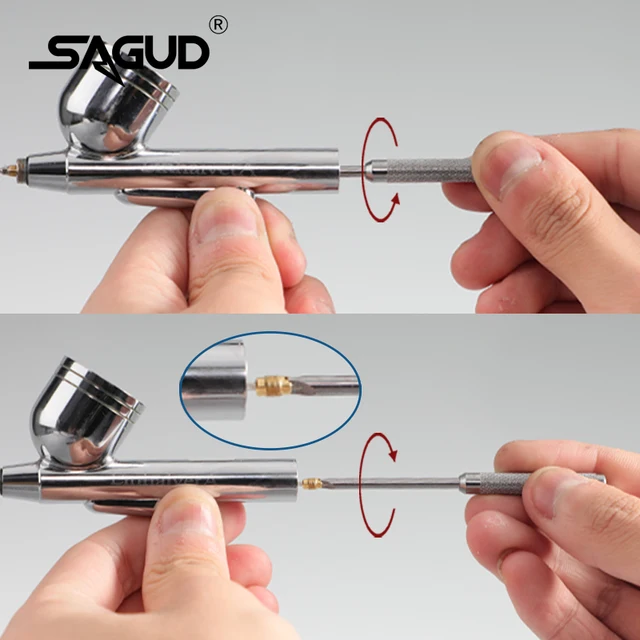 Airbrush Accessories Needle Packing Nut &Valve Screw Replacement Repair Tool for Double Action Air Brush Spray Gun Replace Parts 6