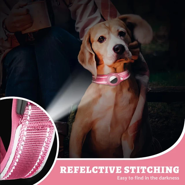 Reflective AirTag Dog Collar, Heavy Duty Dog Collar with Adjustable AirTag Holder Case Accessories for Small Medium Large Dogs 4